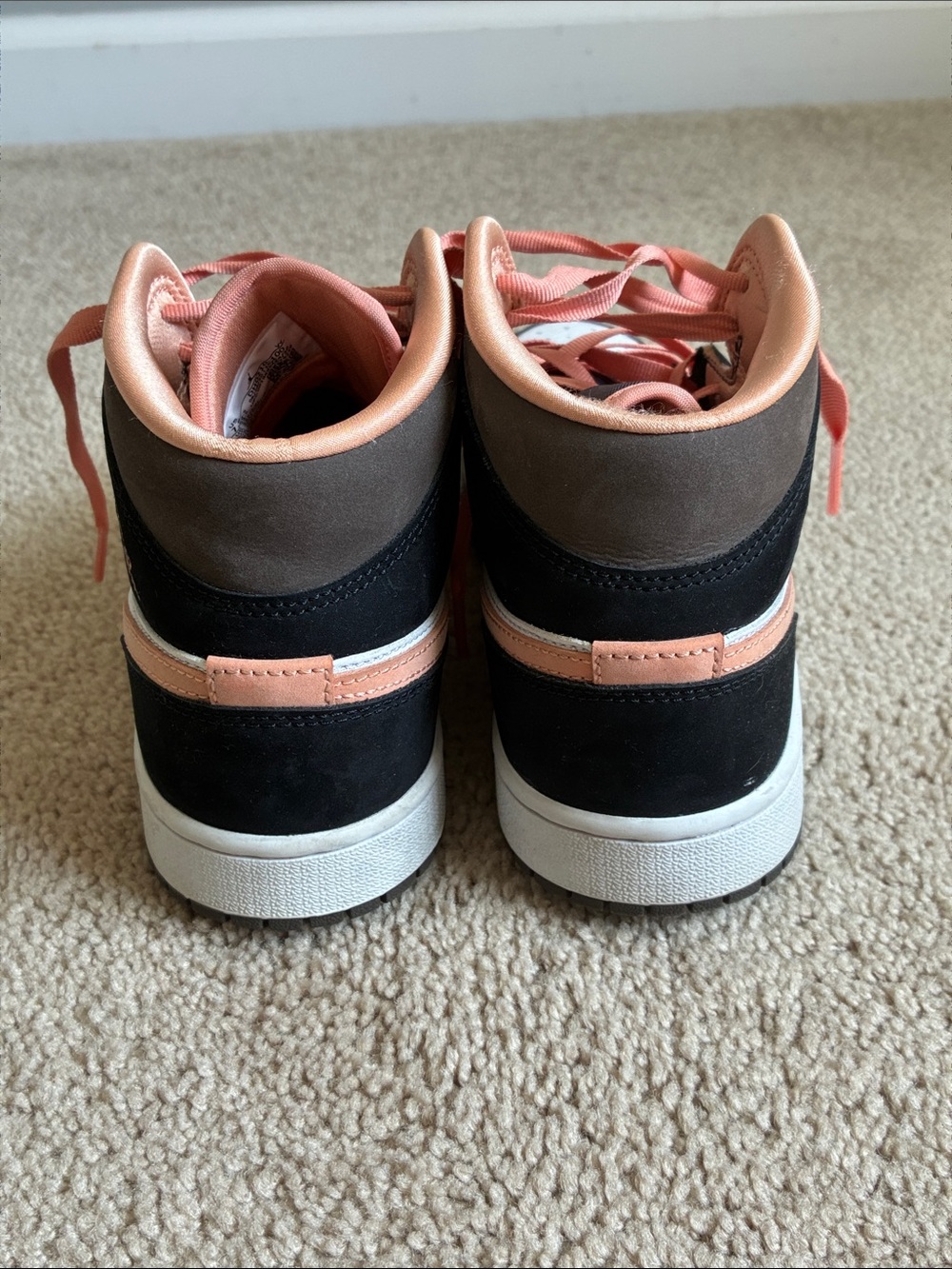 Jordan Mid-Top Sneakers in Peach, Black & White - Picture 8 of 8